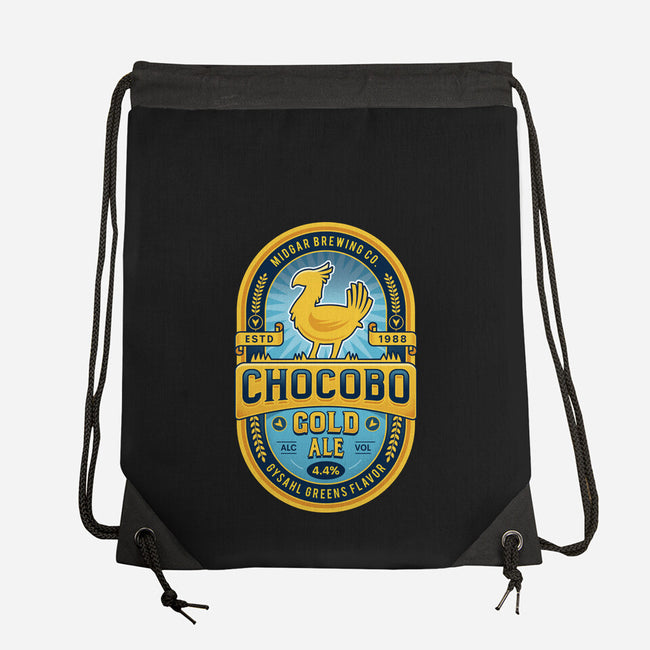 Chocobo Gold Beer Emblem-None-Drawstring-Bag-LAGELANTEE