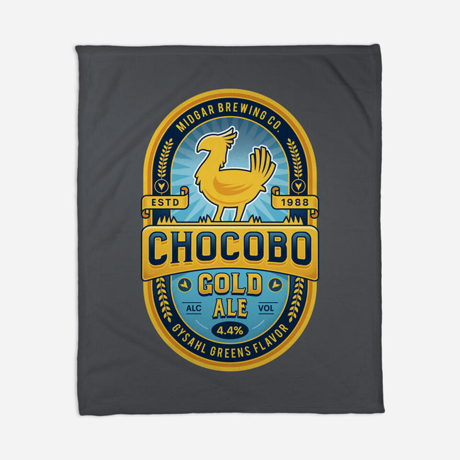 Chocobo Gold Beer Emblem-None-Fleece-Blanket-LAGELANTEE