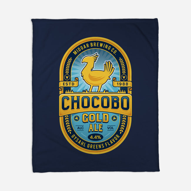 Chocobo Gold Beer Emblem-None-Fleece-Blanket-LAGELANTEE