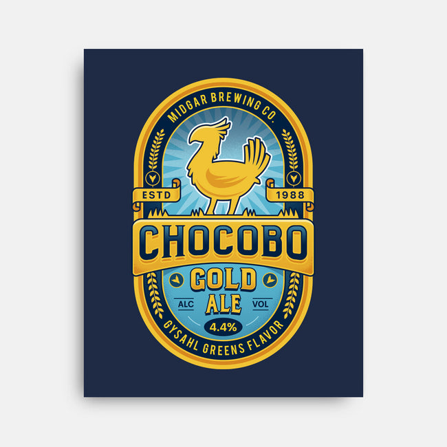 Chocobo Gold Beer Emblem-None-Stretched-Canvas-LAGELANTEE