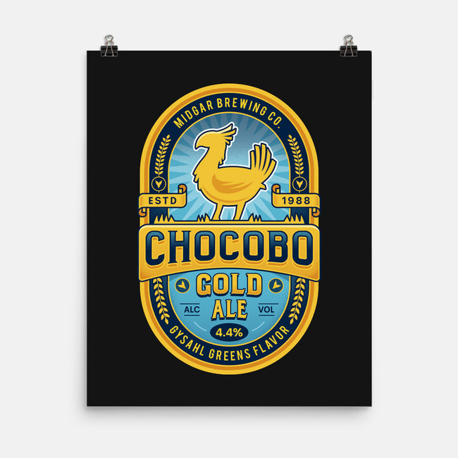 Chocobo Gold Beer Emblem-None-Matte-Poster-LAGELANTEE