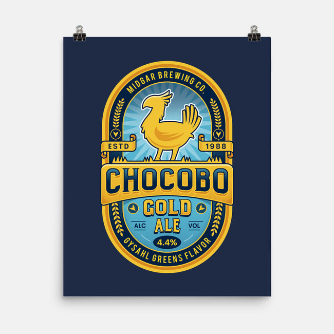 Chocobo Gold Beer Emblem-None-Matte-Poster-LAGELANTEE