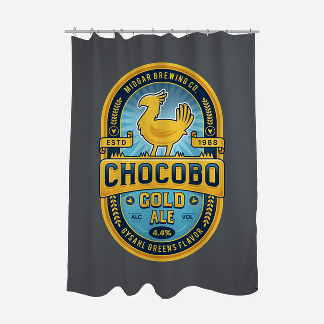 Chocobo Gold Beer Emblem-None-Polyester-Shower Curtain-LAGELANTEE