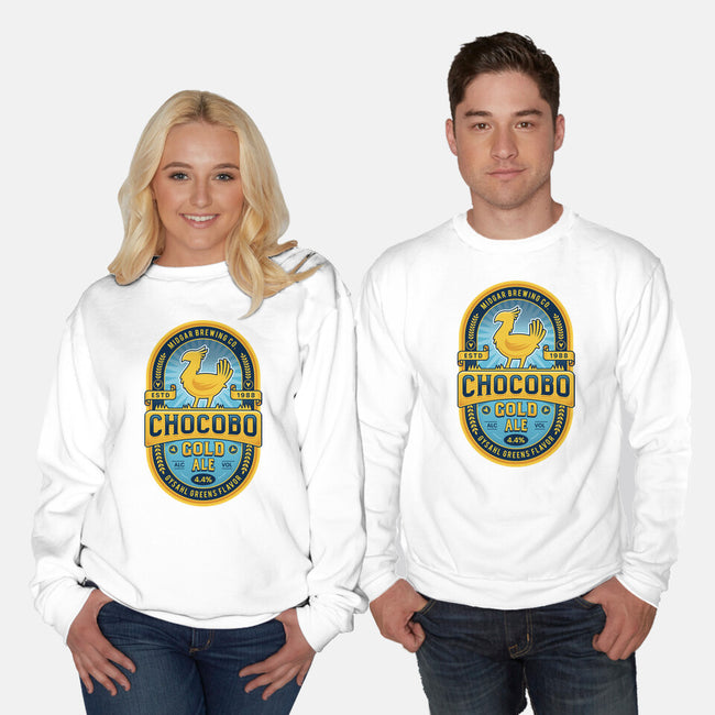 Chocobo Gold Beer Emblem-Unisex-Crew Neck-Sweatshirt-LAGELANTEE