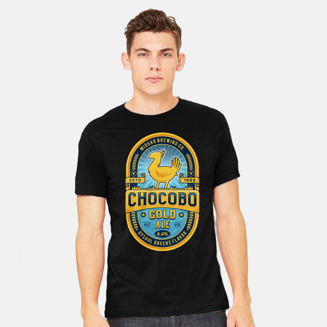 Chocobo Gold Beer Emblem-Mens-Heavyweight-Tee-LAGELANTEE