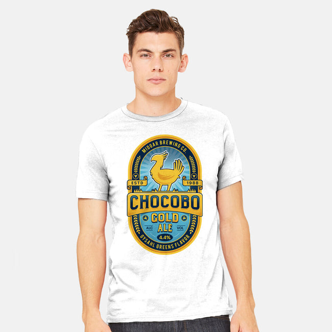 Chocobo Gold Beer Emblem-Mens-Heavyweight-Tee-LAGELANTEE