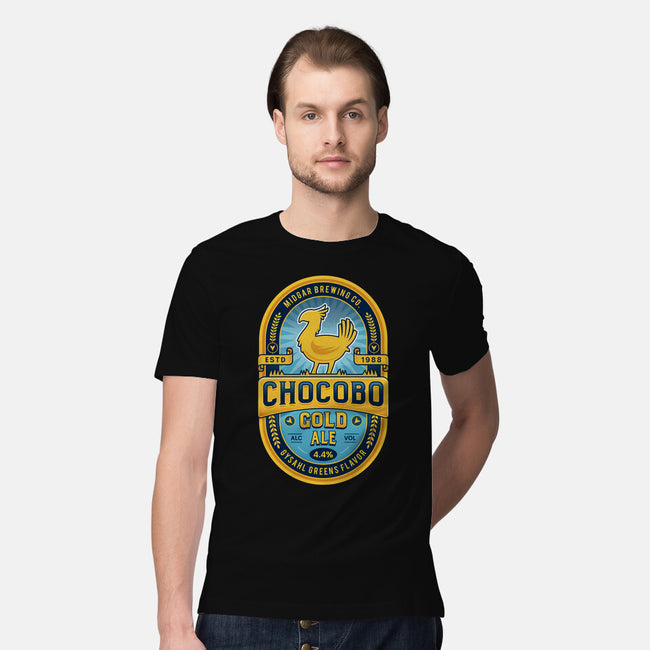 Chocobo Gold Beer Emblem-Mens-Premium-Tee-LAGELANTEE