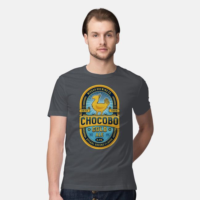 Chocobo Gold Beer Emblem-Mens-Premium-Tee-LAGELANTEE