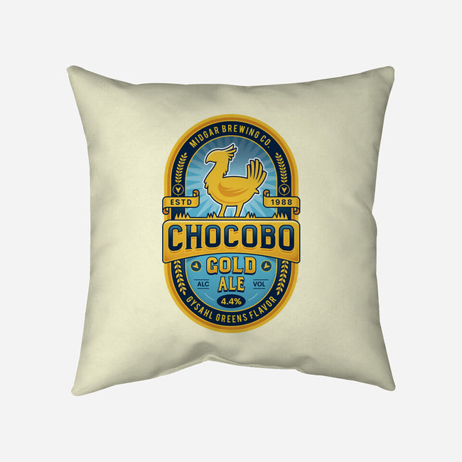 Chocobo Gold Beer Emblem-None-Removable Cover-Throw Pillow-LAGELANTEE