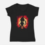 Deer Demon-Womens-V-Neck-Tee-Vallina84