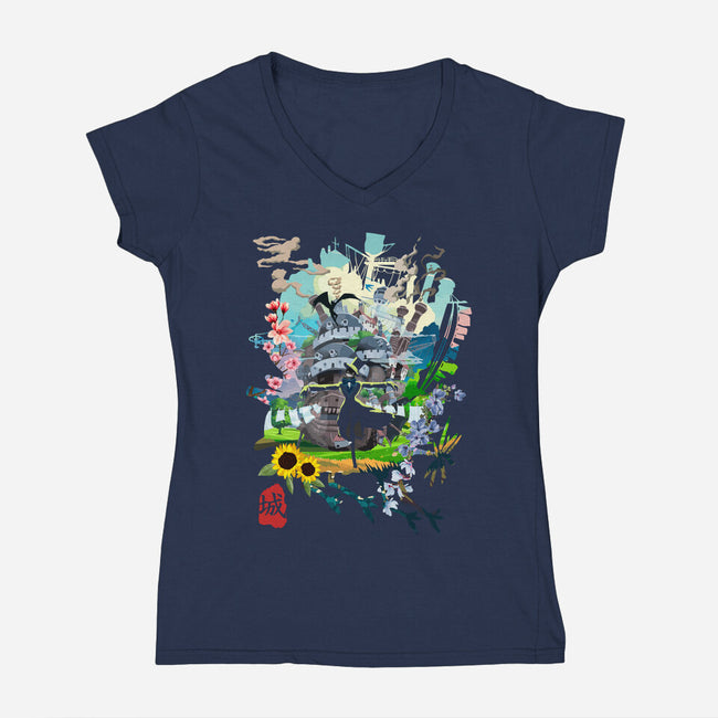 The Magic Castle-Womens-V-Neck-Tee-Arinesart