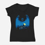 Fright Night-Womens-V-Neck-Tee-dalethesk8er