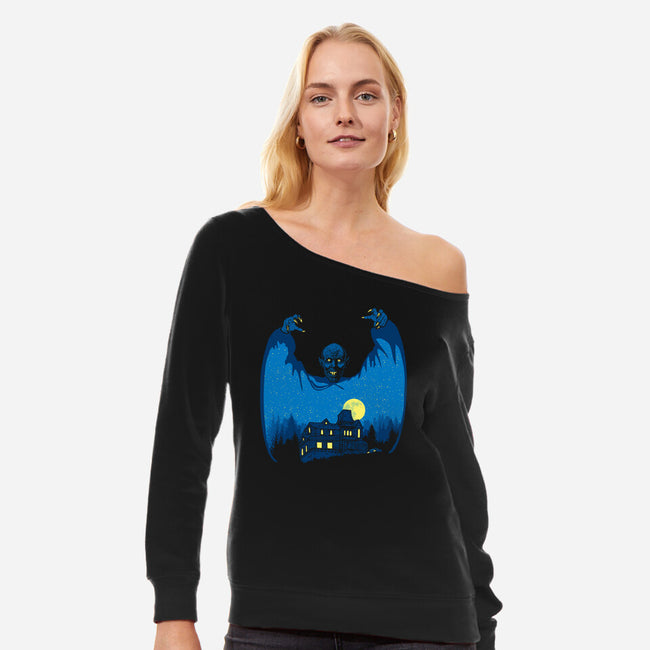 Fright Night-Womens-Off Shoulder-Sweatshirt-dalethesk8er