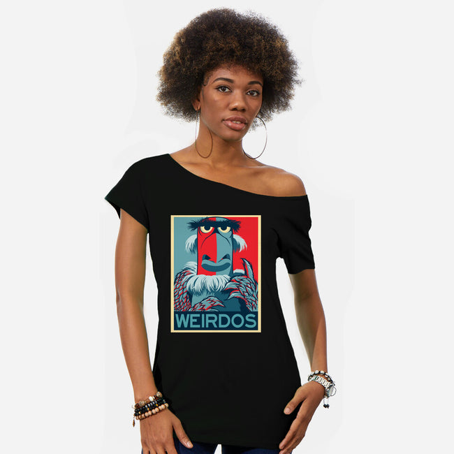 Weirdos-Womens-Off Shoulder-Tee-SeamusAran