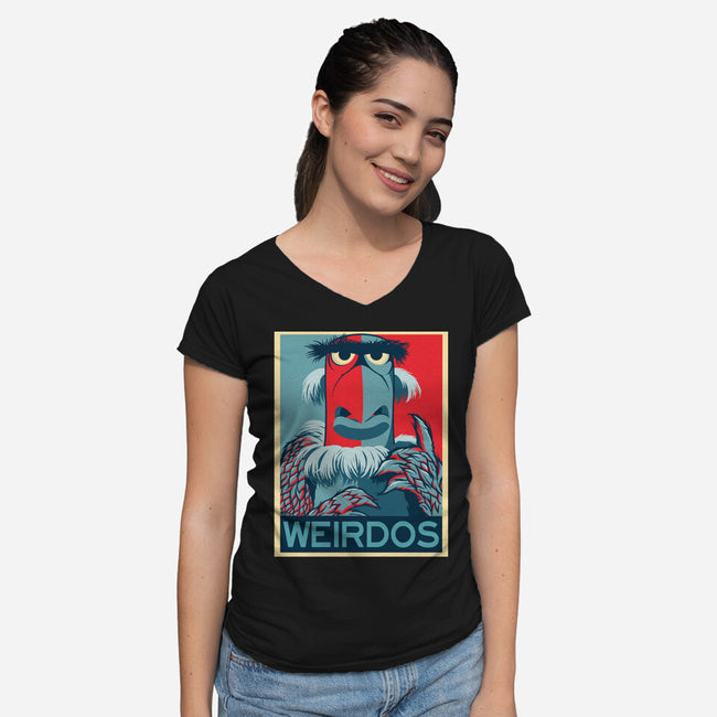 Weirdos-Womens-V-Neck-Tee-SeamusAran