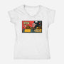 Airplane Slap-Womens-V-Neck-Tee-Raffiti