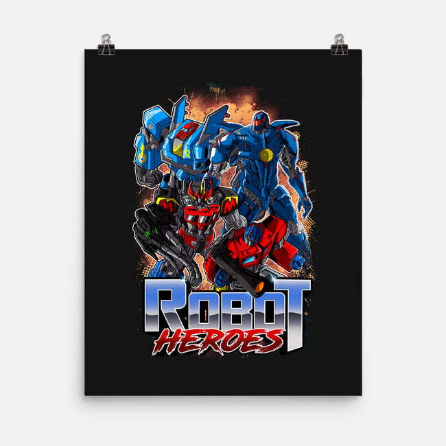 Robot Heroes-None-Matte-Poster-Diego Oliver