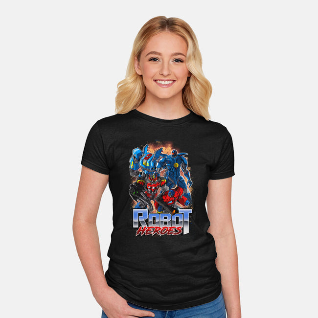 Robot Heroes-Womens-Fitted-Tee-Diego Oliver