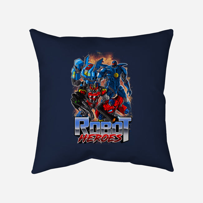 Robot Heroes-None-Removable Cover-Throw Pillow-Diego Oliver