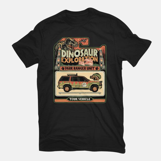 Dinosaur Exploration Vehicle-Womens-Basic-Tee-glitchygorilla