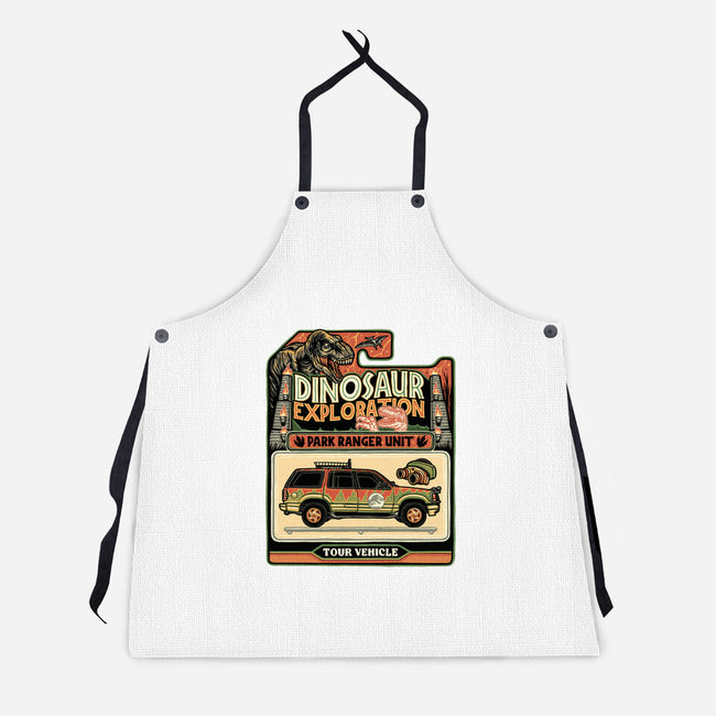 Dinosaur Exploration Vehicle-Unisex-Kitchen-Apron-glitchygorilla