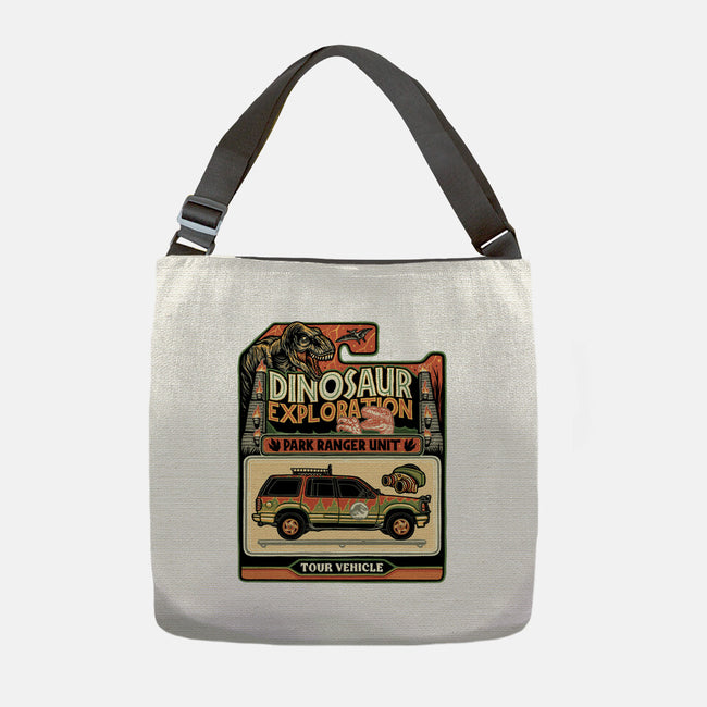 Dinosaur Exploration Vehicle-None-Adjustable Tote-Bag-glitchygorilla