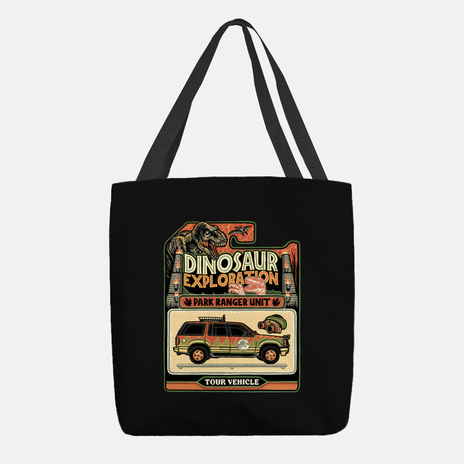 Dinosaur Exploration Vehicle-None-Basic Tote-Bag-glitchygorilla