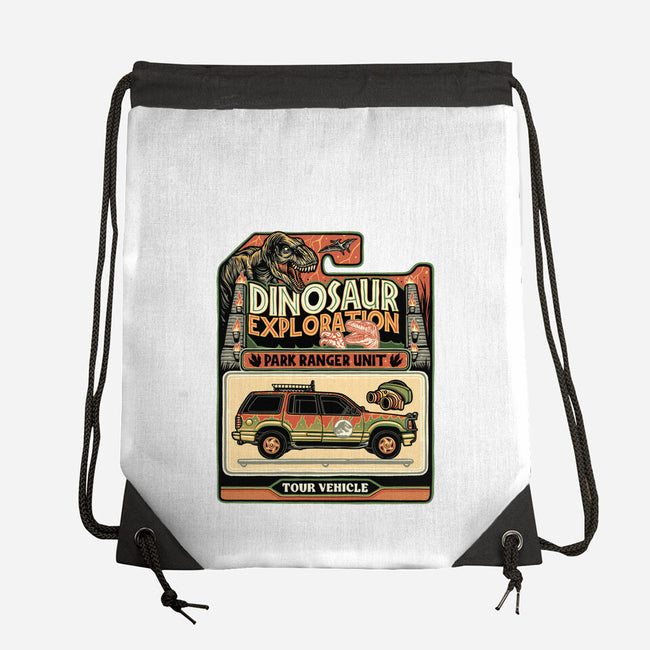 Dinosaur Exploration Vehicle-None-Drawstring-Bag-glitchygorilla