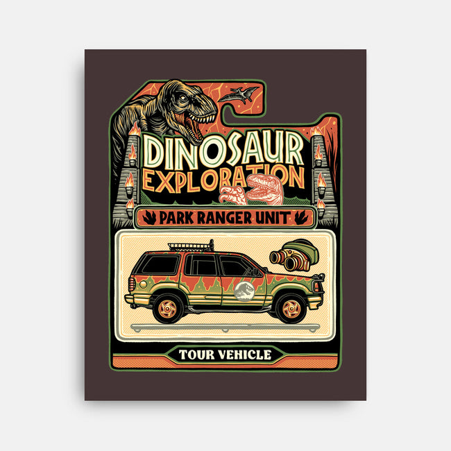 Dinosaur Exploration Vehicle-None-Stretched-Canvas-glitchygorilla