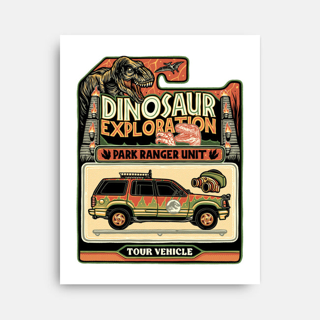 Dinosaur Exploration Vehicle-None-Stretched-Canvas-glitchygorilla