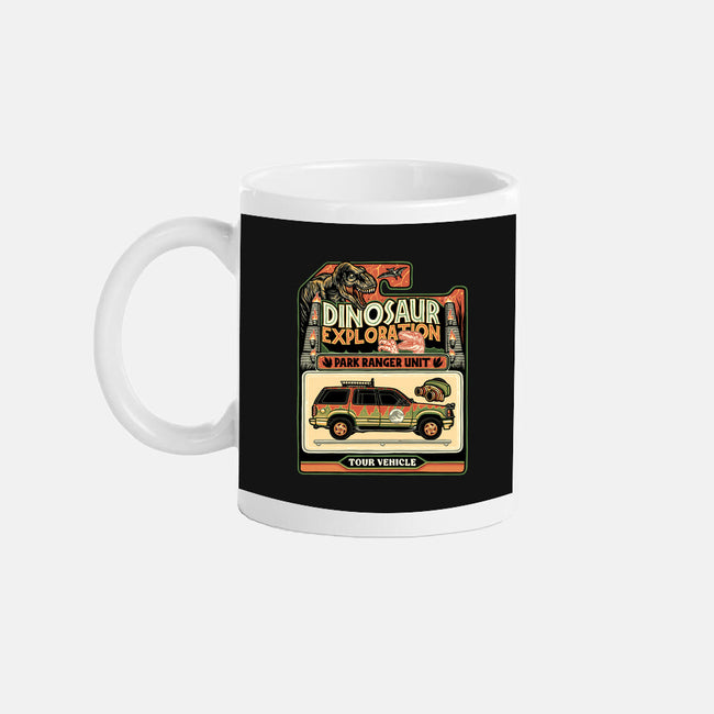 Dinosaur Exploration Vehicle-None-Mug-Drinkware-glitchygorilla