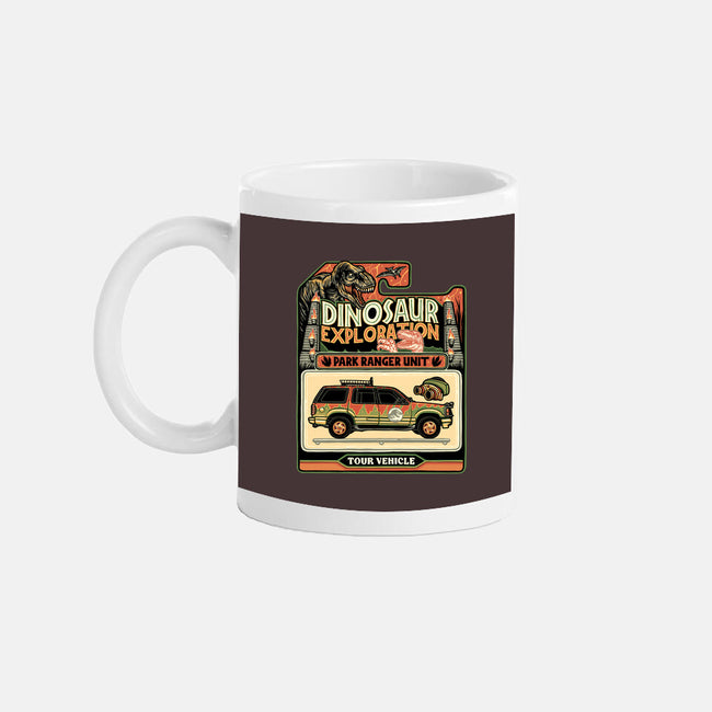 Dinosaur Exploration Vehicle-None-Mug-Drinkware-glitchygorilla