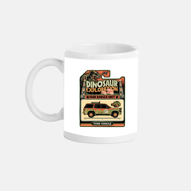 Dinosaur Exploration Vehicle-None-Mug-Drinkware-glitchygorilla