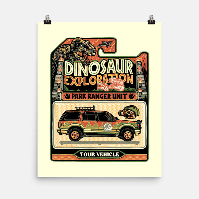 Dinosaur Exploration Vehicle-None-Matte-Poster-glitchygorilla