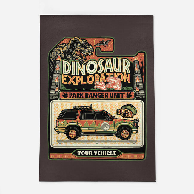 Dinosaur Exploration Vehicle-None-Outdoor-Rug-glitchygorilla