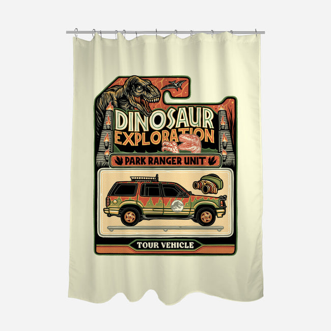 Dinosaur Exploration Vehicle-None-Polyester-Shower Curtain-glitchygorilla