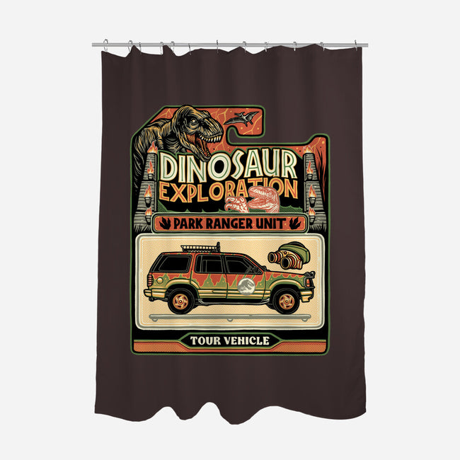 Dinosaur Exploration Vehicle-None-Polyester-Shower Curtain-glitchygorilla