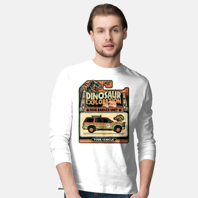 Dinosaur Exploration Vehicle-Mens-Long Sleeved-Tee-glitchygorilla