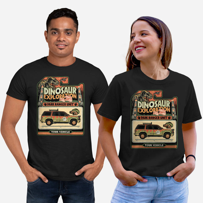 Dinosaur Exploration Vehicle-Unisex-Basic-Tee-glitchygorilla