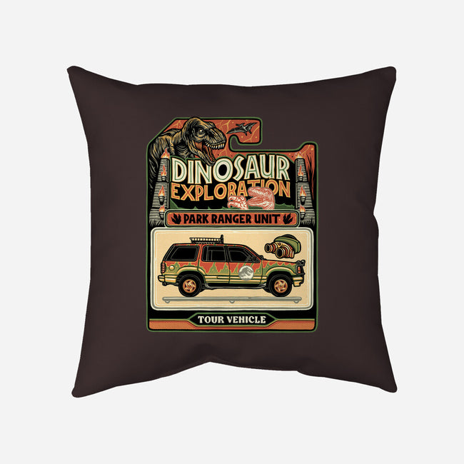 Dinosaur Exploration Vehicle-None-Non-Removable Cover w Insert-Throw Pillow-glitchygorilla