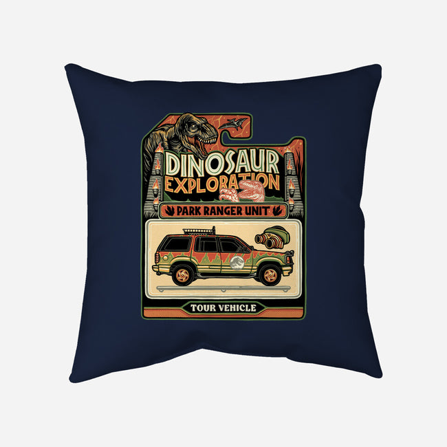 Dinosaur Exploration Vehicle-None-Non-Removable Cover w Insert-Throw Pillow-glitchygorilla