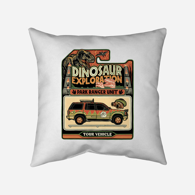 Dinosaur Exploration Vehicle-None-Non-Removable Cover w Insert-Throw Pillow-glitchygorilla