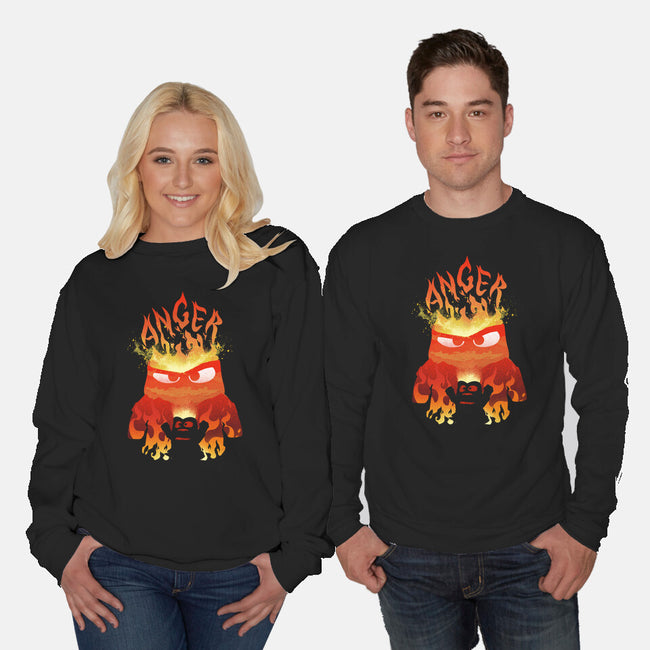 Anger Fire-Unisex-Crew Neck-Sweatshirt-dandingeroz