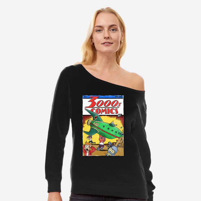 3000s Comics-Womens-Off Shoulder-Sweatshirt-Barbadifuoco