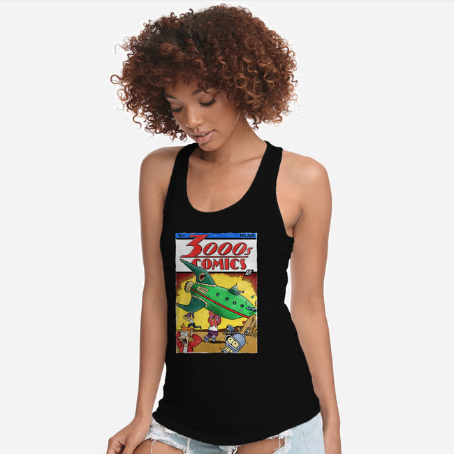 3000s Comics-Womens-Racerback-Tank-Barbadifuoco