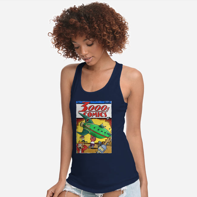 3000s Comics-Womens-Racerback-Tank-Barbadifuoco