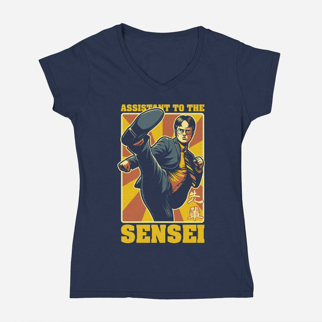 Sensei Assistant-Womens-V-Neck-Tee-Studio Mootant