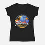 Tatooine Sunscreen-Womens-V-Neck-Tee-Wheels