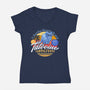 Tatooine Sunscreen-Womens-V-Neck-Tee-Wheels