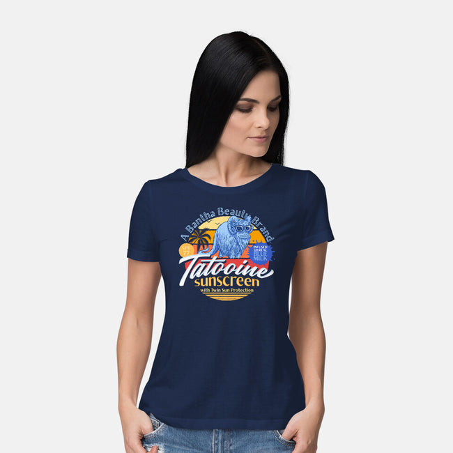 Tatooine Sunscreen-Womens-Basic-Tee-Wheels